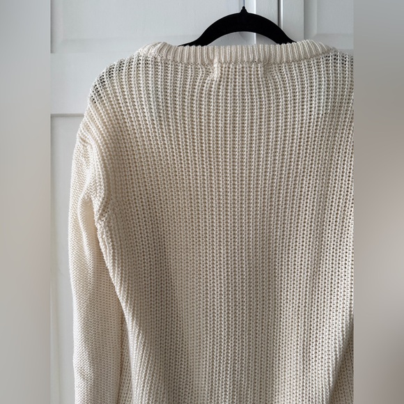 Like new Zara Knit Cream Cable Sweater L Oversized Chunky Boho - Picture 9 of 10